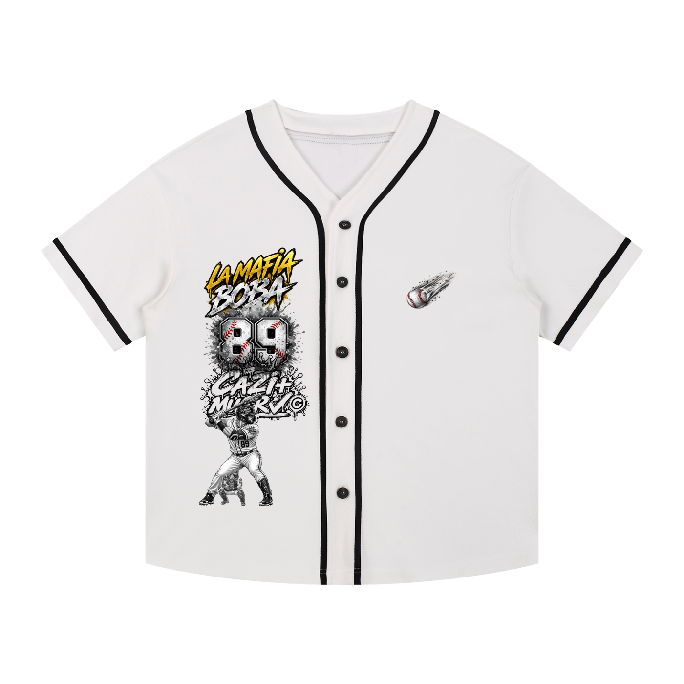 Contrast Piped Button-Up Jersey