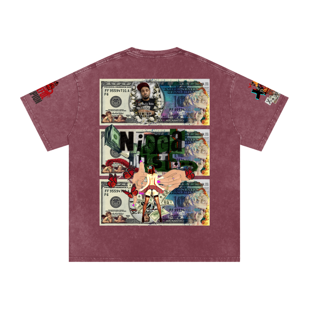 Snow Washed Oversized Cotton T-Shirt