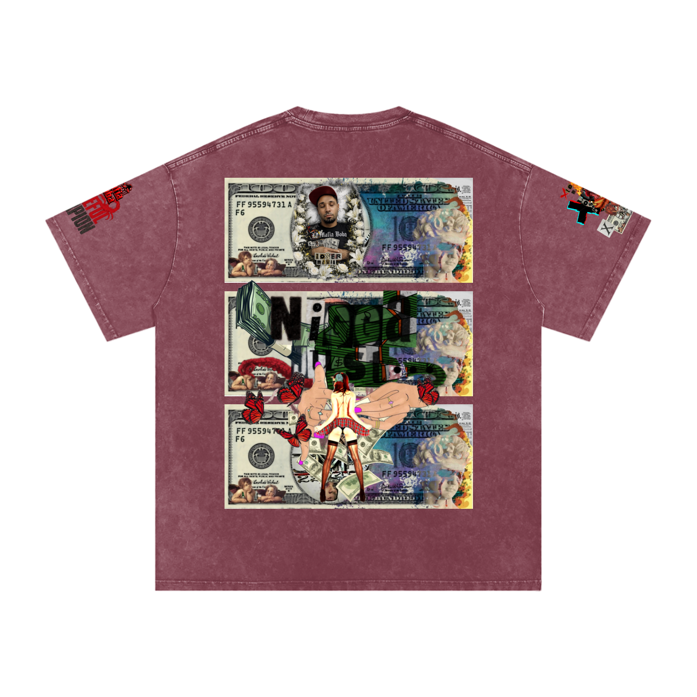 Snow Washed Oversized Cotton T-Shirt