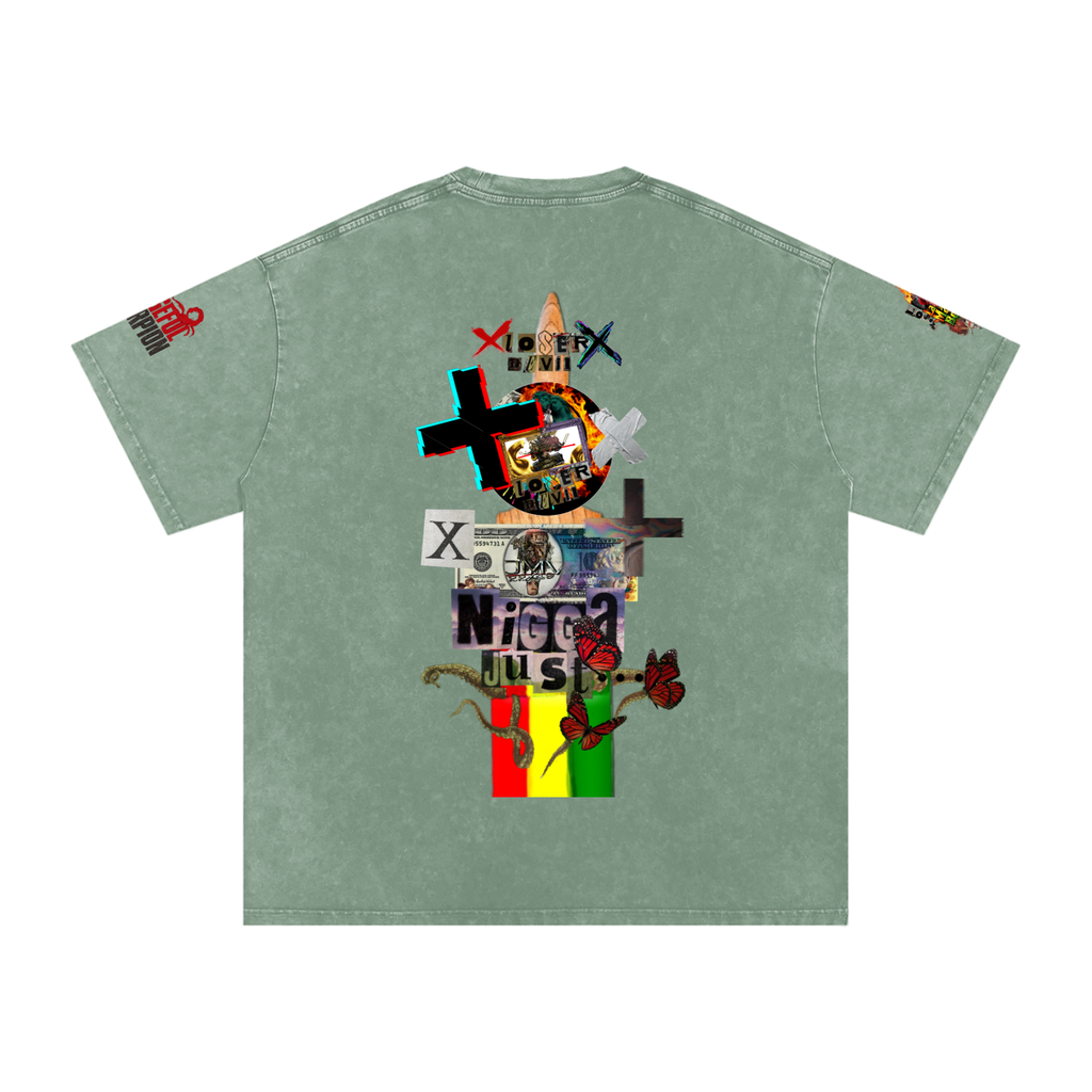 Snow Washed Oversized Cotton T-Shirt