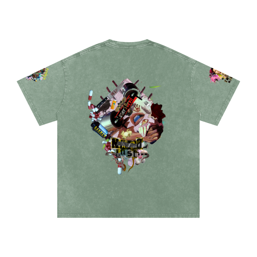 Snow Washed Oversized Cotton T-Shirt