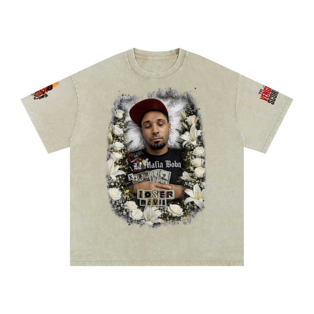 Snow Washed Oversized Cotton T-Shirt