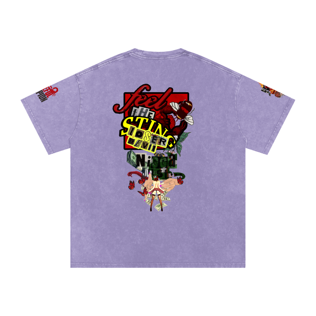 Snow Washed Oversized Cotton T-Shirt