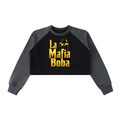Raw-Hem Color-Block Raglan Crop Sweatshirt