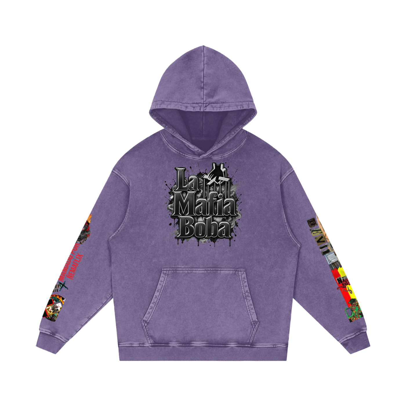 Snow Washed Loose Cotton Hoodie