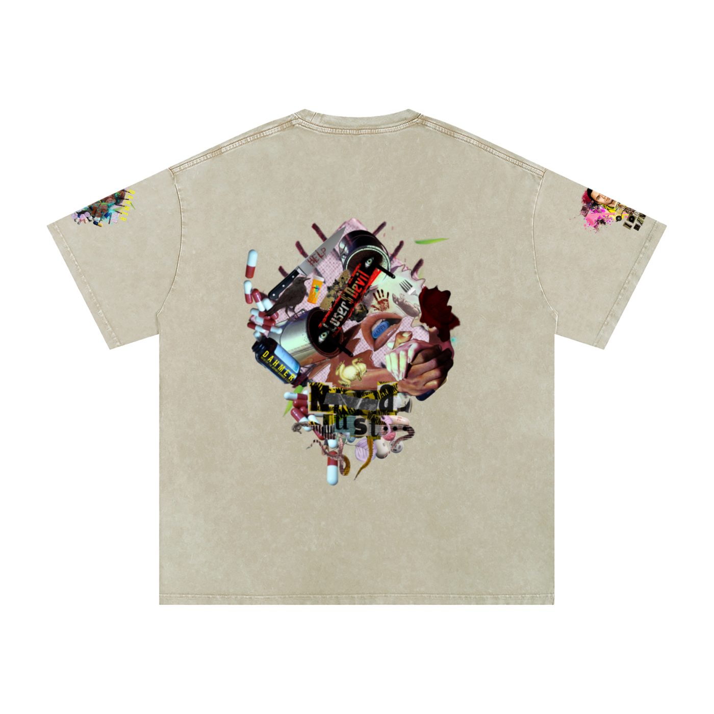 Snow Washed Oversized Cotton T-Shirt