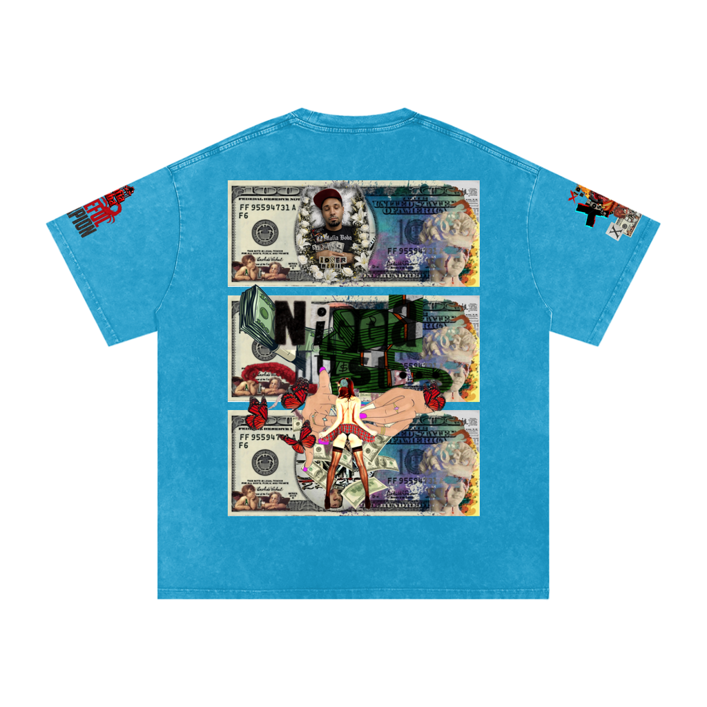 Snow Washed Oversized Cotton T-Shirt