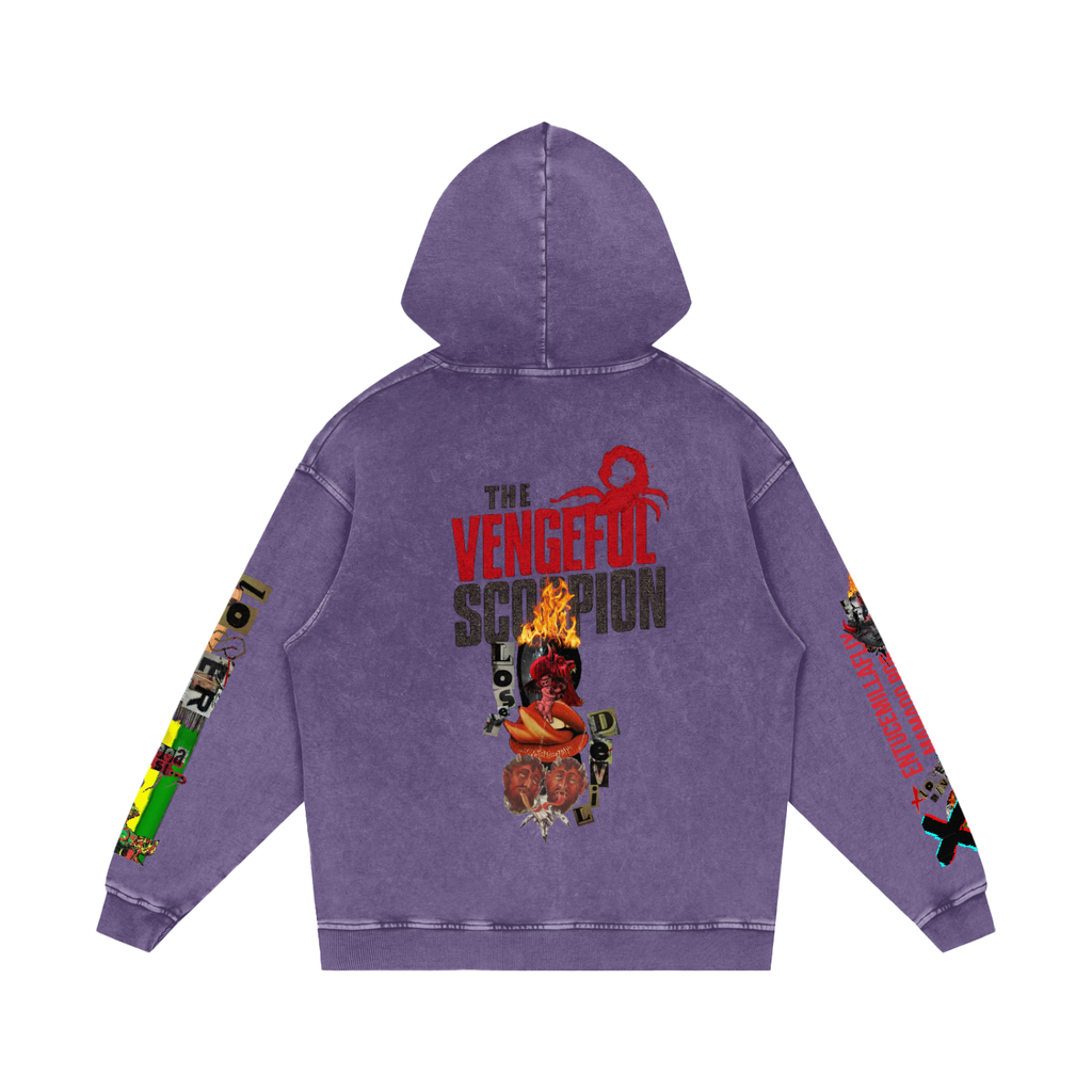 Snow Washed Loose Cotton Hoodie