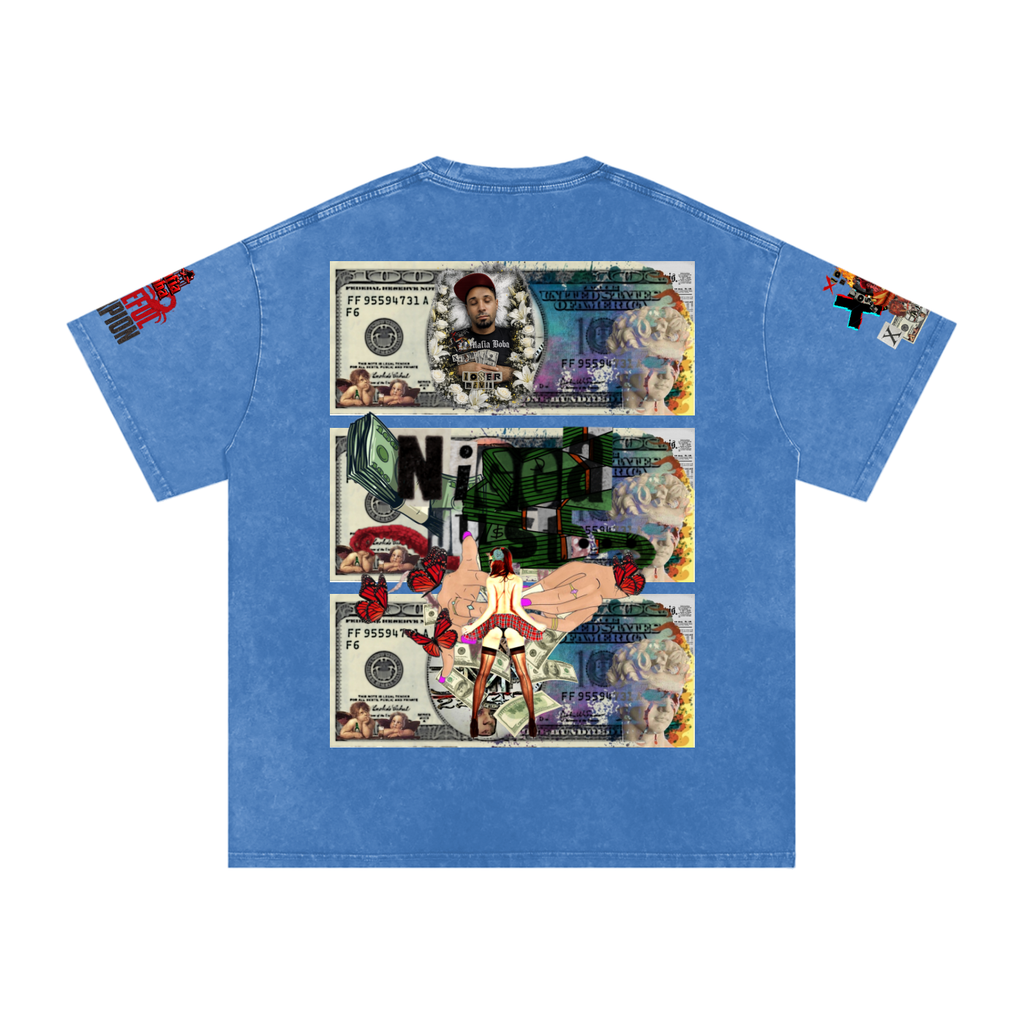 Snow Washed Oversized Cotton T-Shirt
