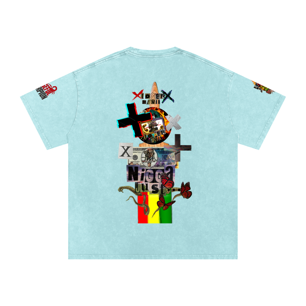 Snow Washed Oversized Cotton T-Shirt
