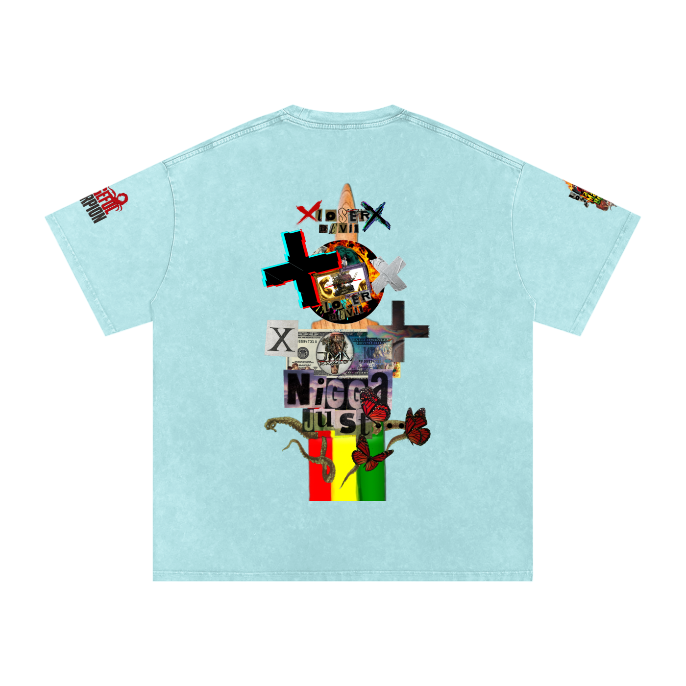 Snow Washed Oversized Cotton T-Shirt