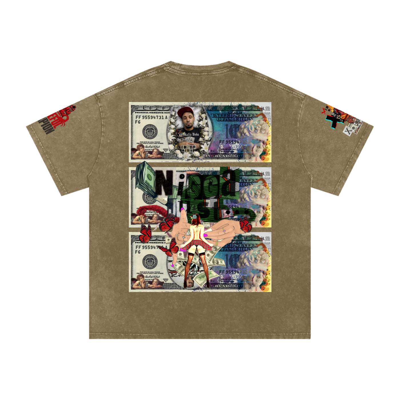 Snow Washed Oversized Cotton T-Shirt