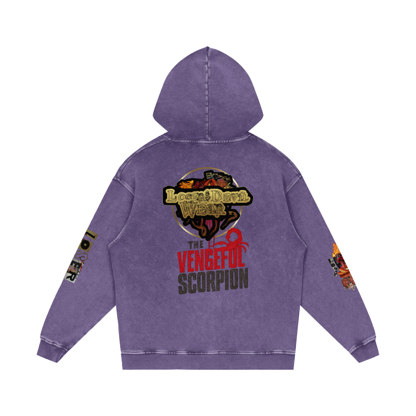 Snow Washed Loose Cotton Hoodie