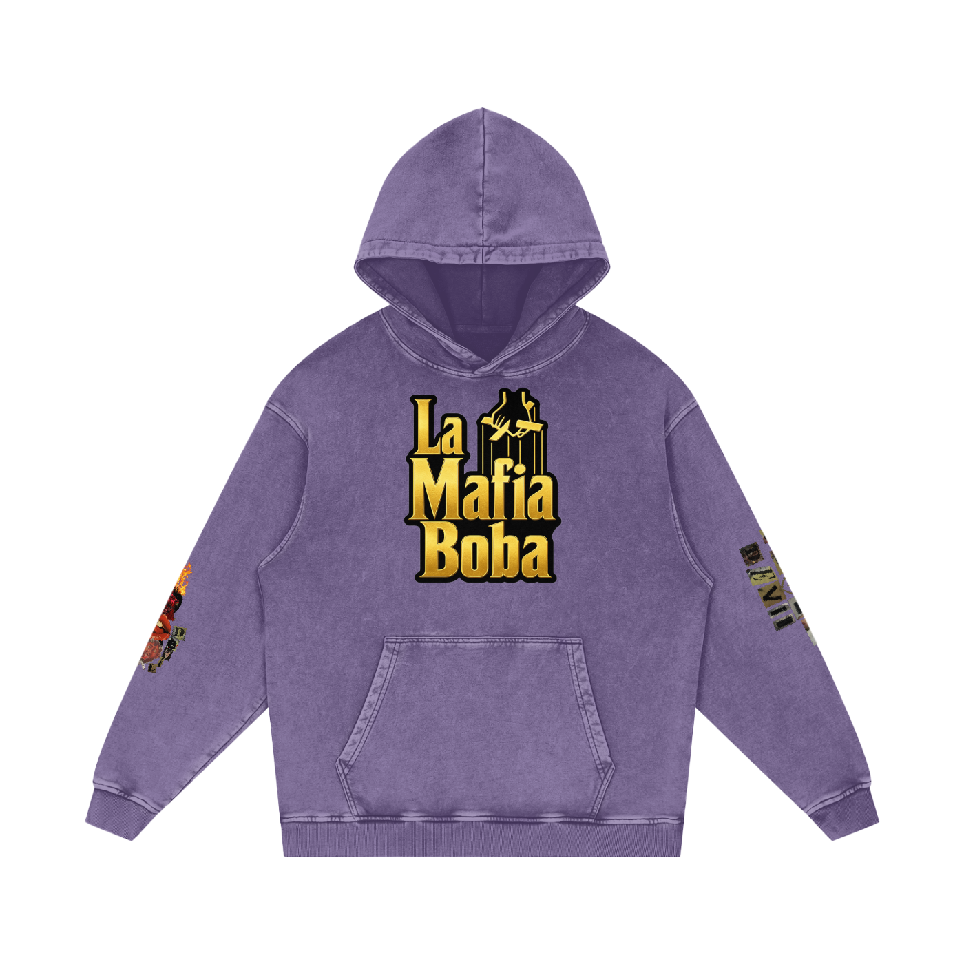 Snow Washed Loose Cotton Hoodie