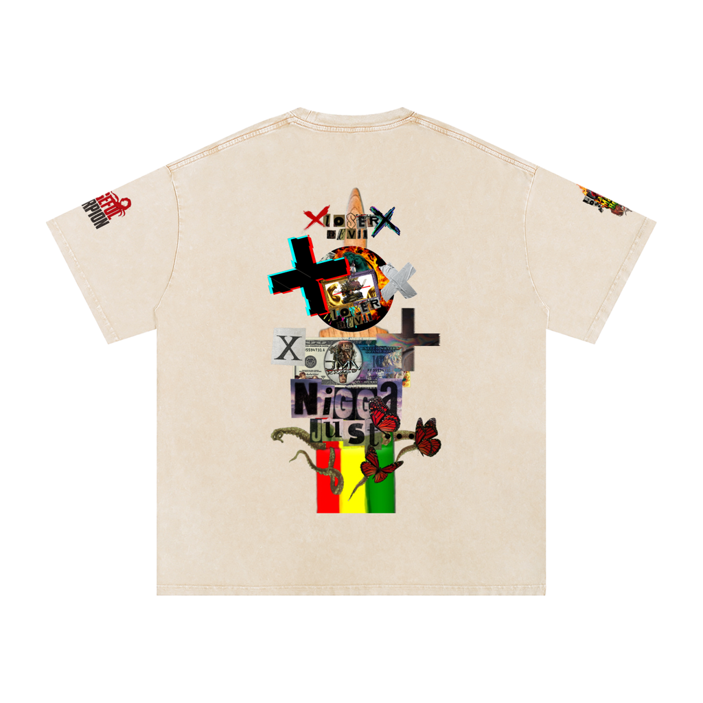 Snow Washed Oversized Cotton T-Shirt