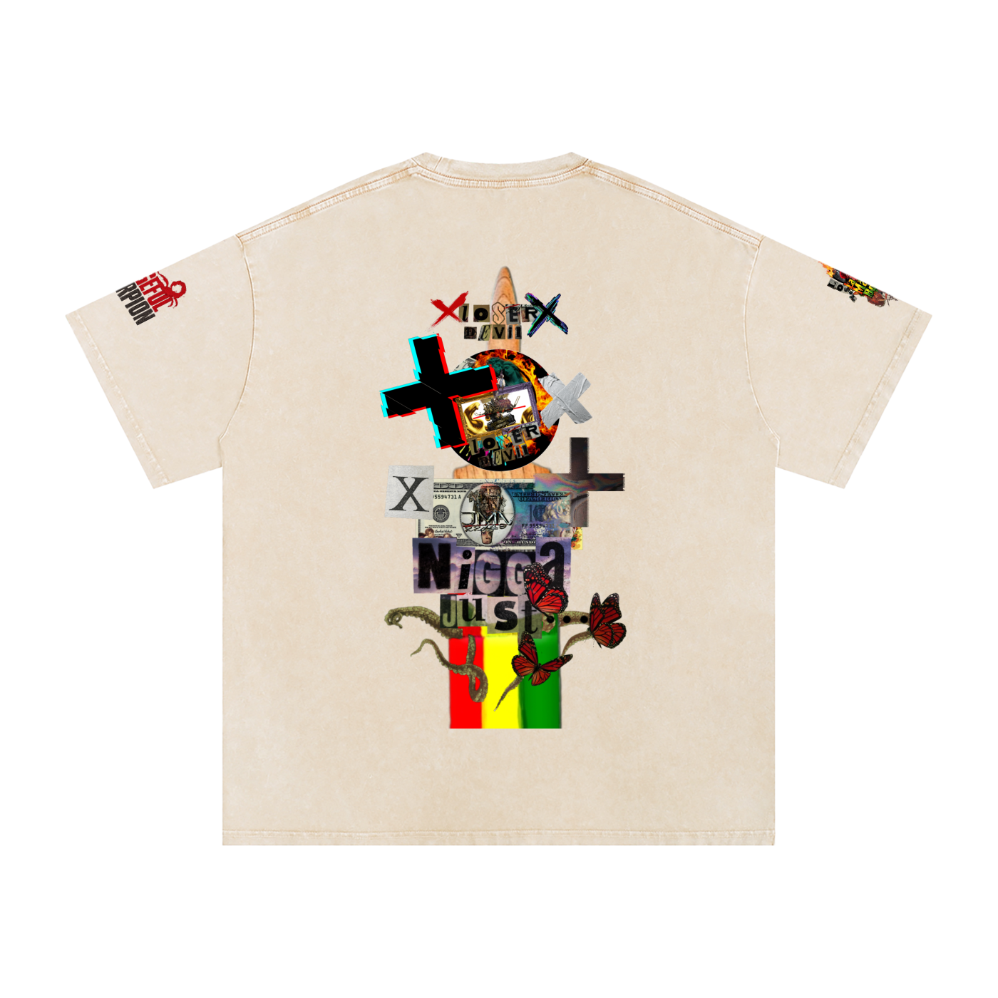 Snow Washed Oversized Cotton T-Shirt