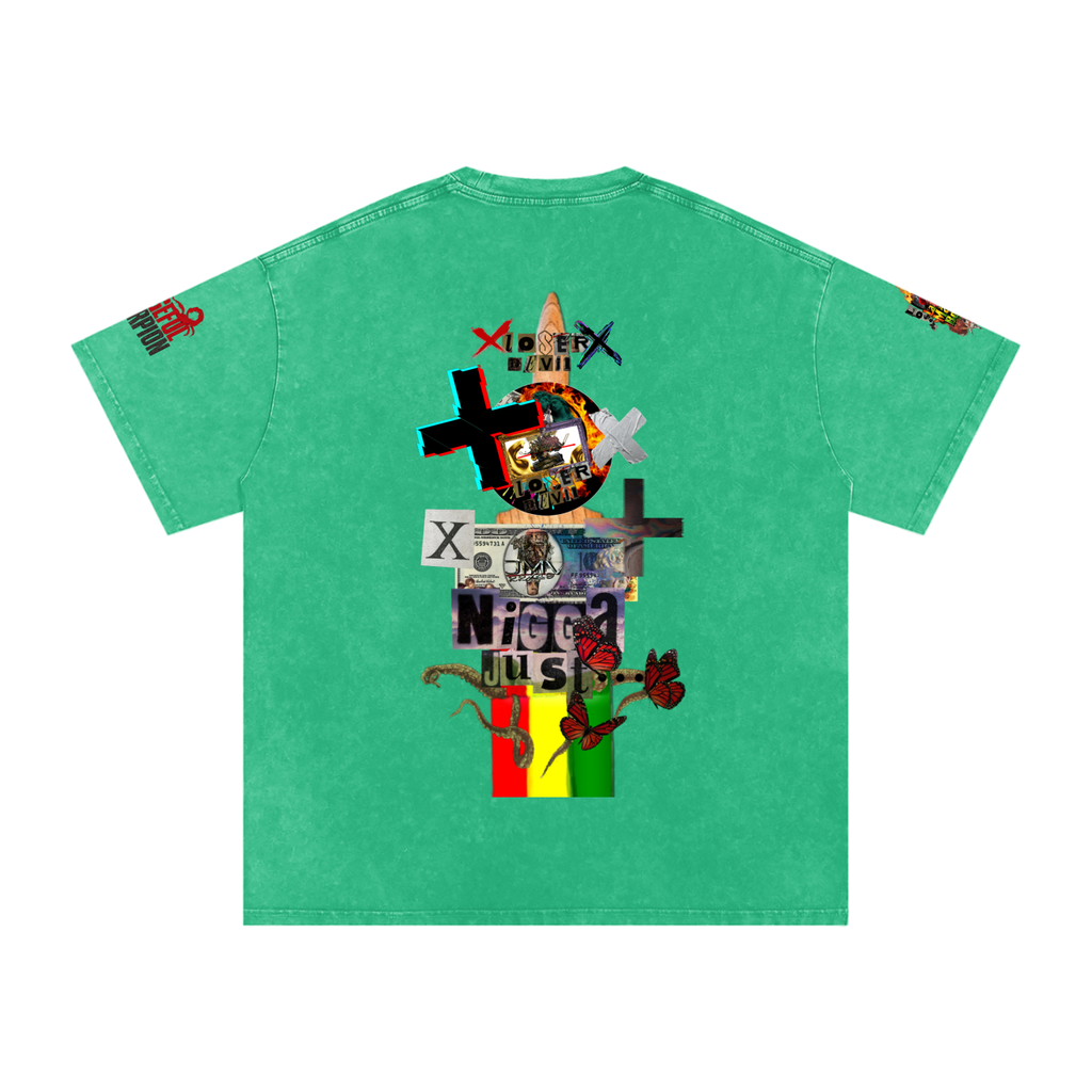 Snow Washed Oversized Cotton T-Shirt