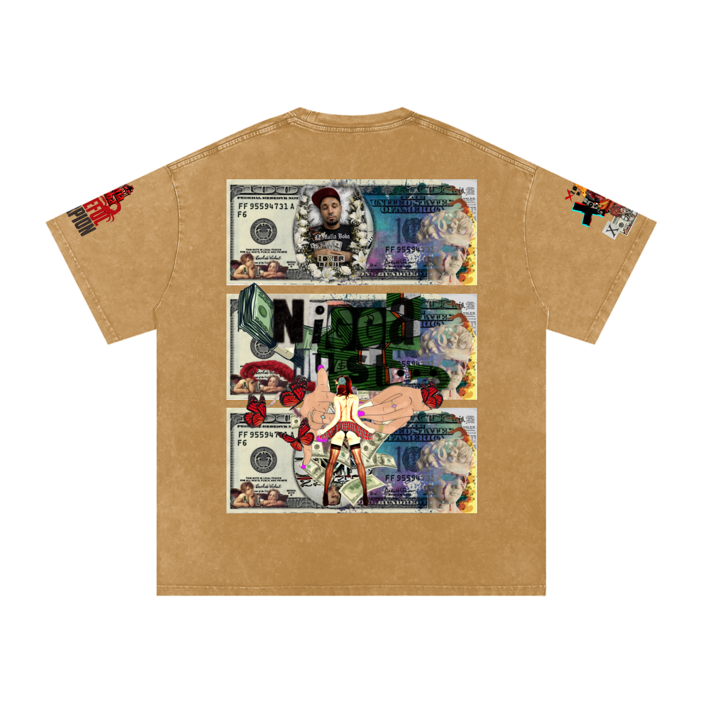 Snow Washed Oversized Cotton T-Shirt