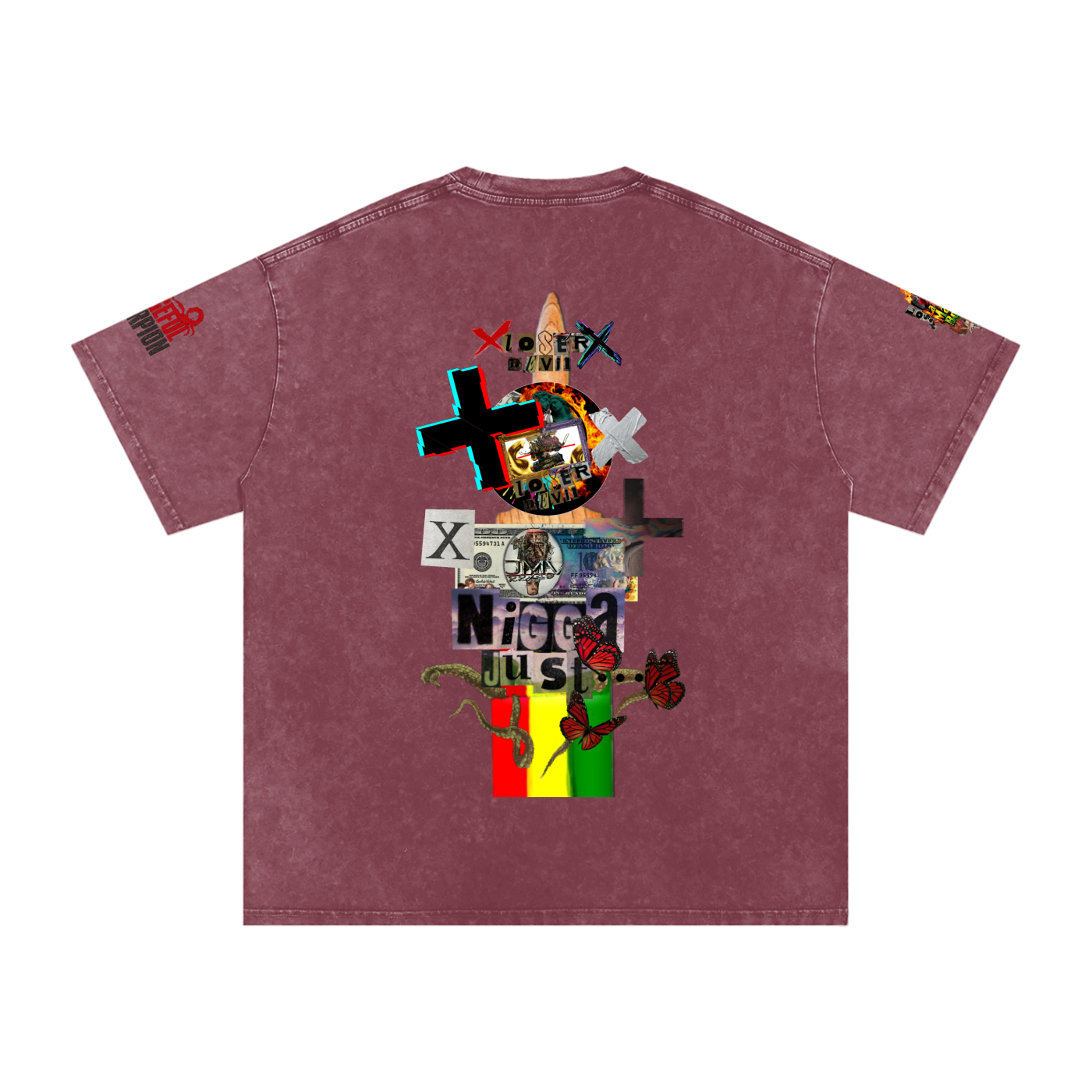 Snow Washed Oversized Cotton T-Shirt