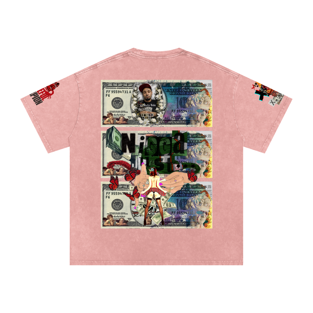 Snow Washed Oversized Cotton T-Shirt