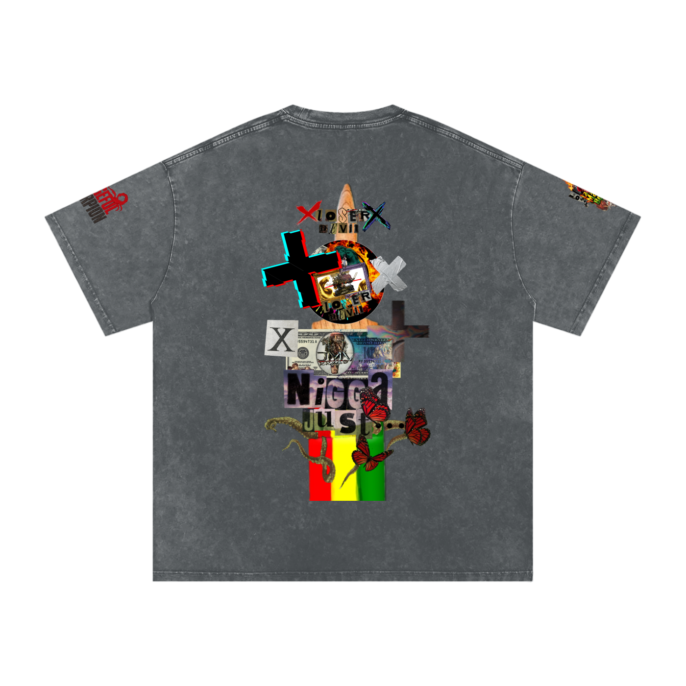 Snow Washed Oversized Cotton T-Shirt