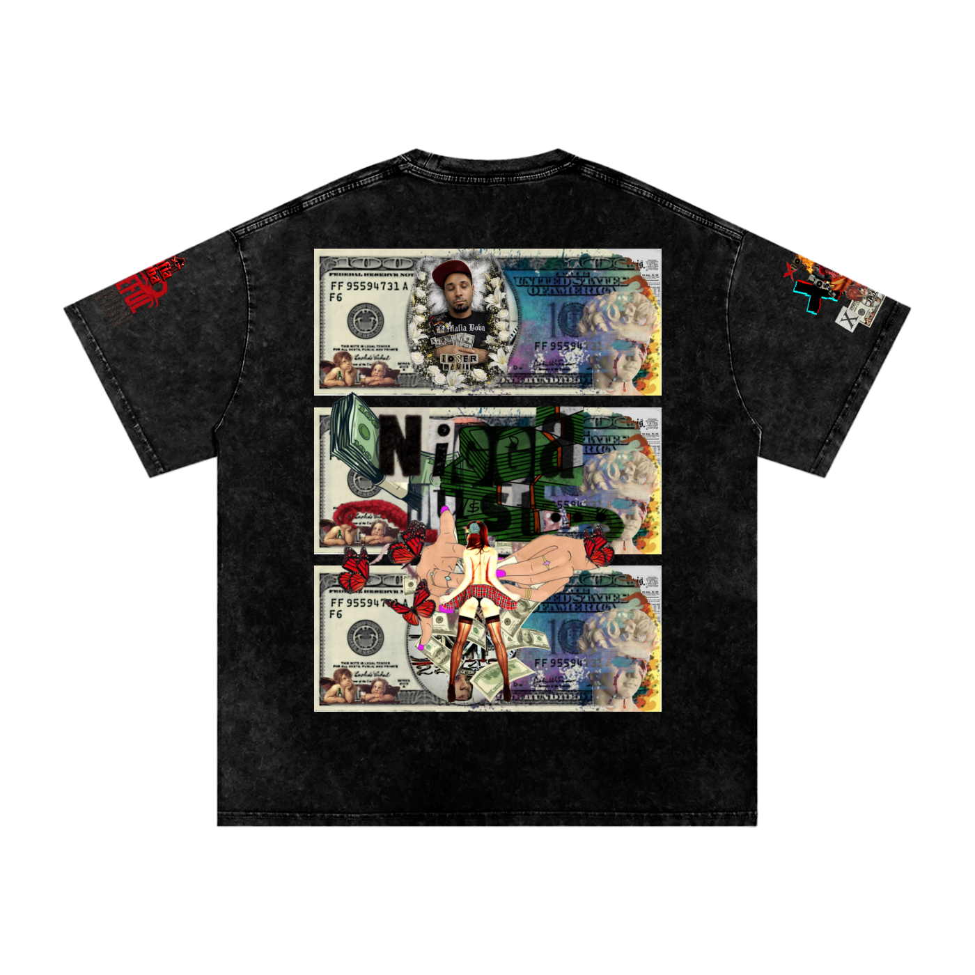Snow Washed Oversized Cotton T-Shirt