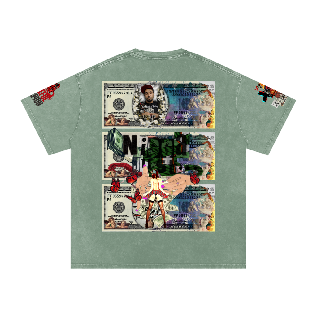 Snow Washed Oversized Cotton T-Shirt