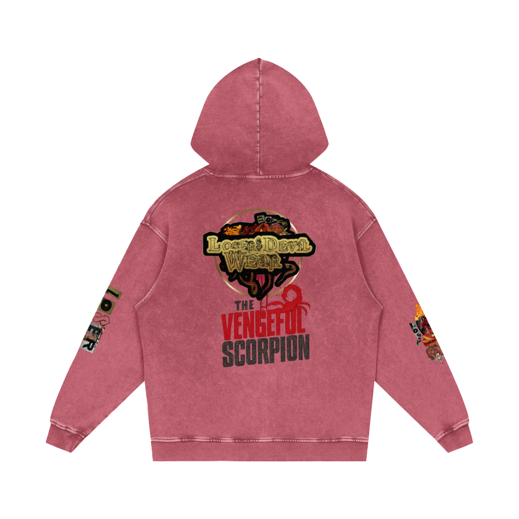 Snow Washed Loose Cotton Hoodie