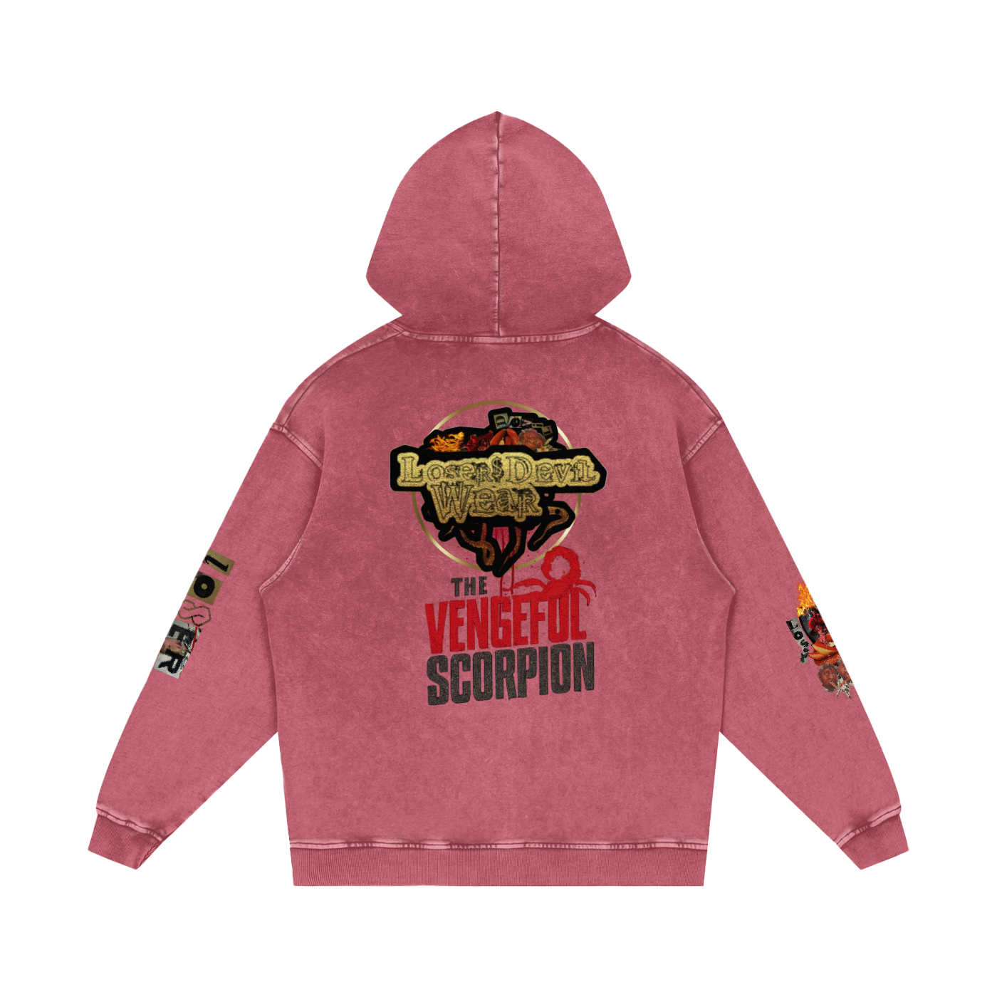 Snow Washed Loose Cotton Hoodie