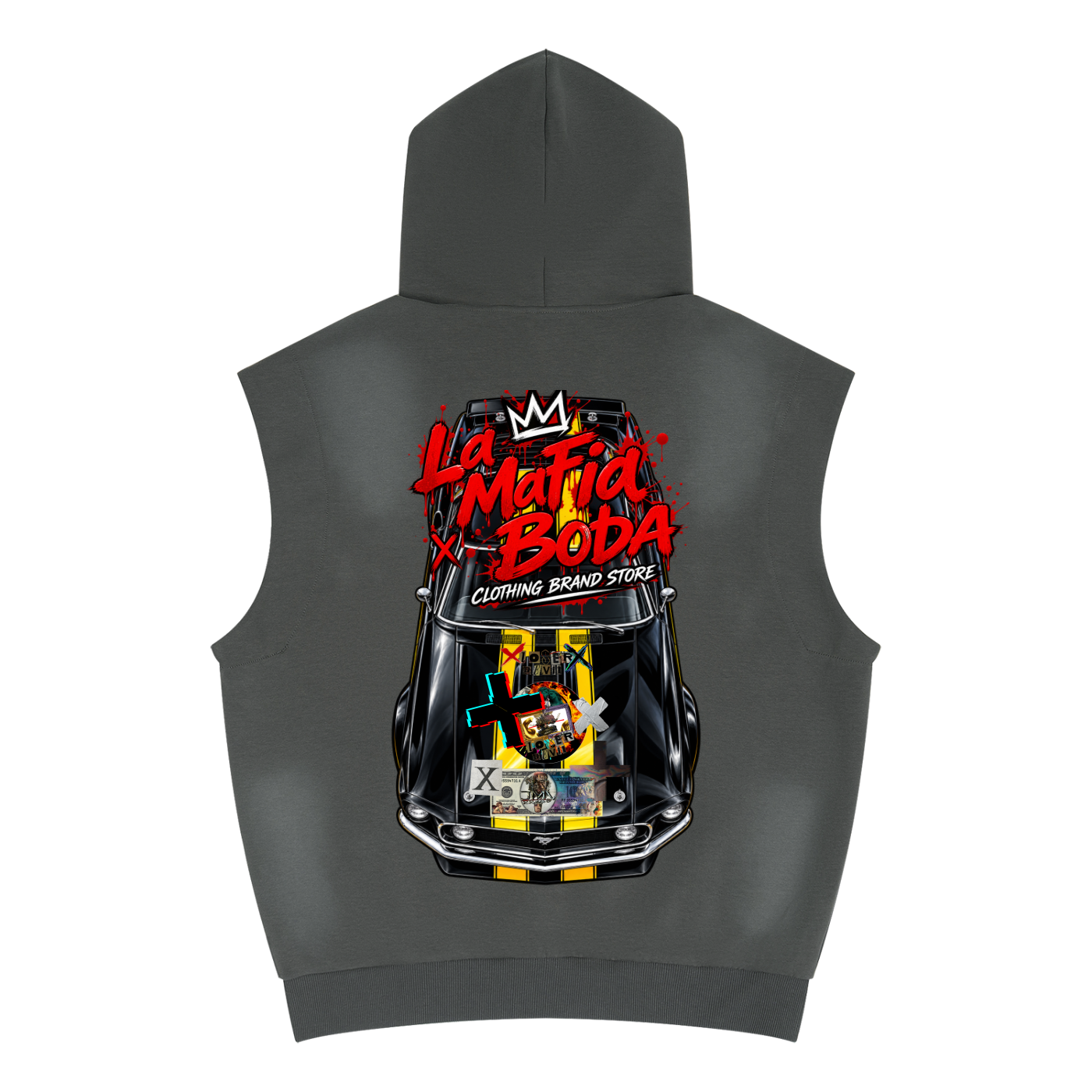 Unisex Vintage Wash Sun Fade Sleeveless Hoodie