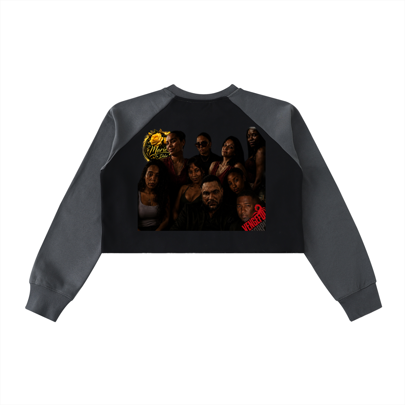 Raw-Hem Color-Block Raglan Crop Sweatshirt
